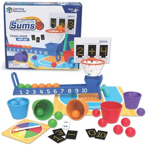 Learning Resources Slam Dunk Sums – Math Games, Basketball Math Set, Board Game for Classroom Learning, Counting and Addition Skills, Kindergarten Activities, Gifts for Boys and Girls