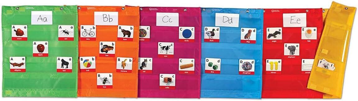 imageLearning Resources Square Magnetic Pocket Holders Pack of 6 Colorful Classroom Organizers Modular Display Board with Magnets ampamp Hook ampamp Loop Strips Teacher Supplies6piece set