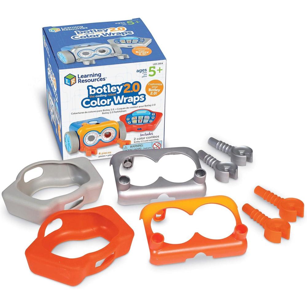 imageLearning Resources Coques de Couleur pour Robot Botley 20 Kit Gris mtallis et Rouge kit dAccessoires Robot Botley Non Inclus partir de 5 Ans