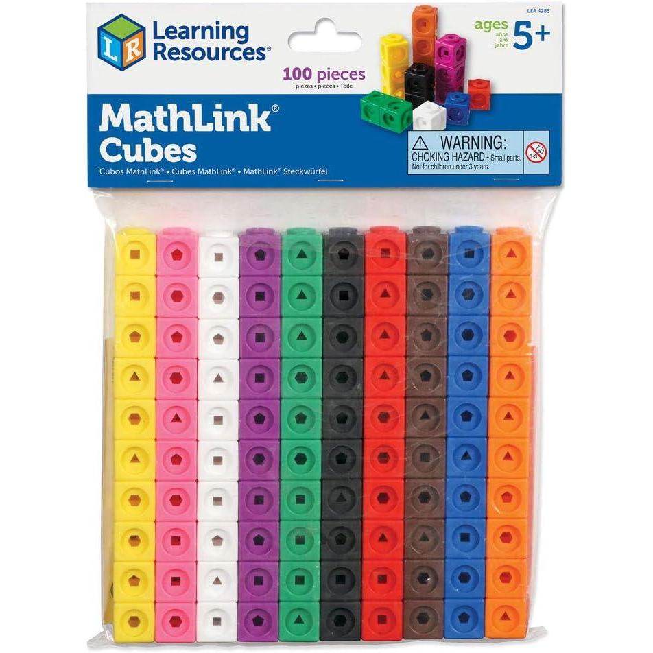 imageLearning Resources MathLink Cubes Multicolour Interlocking Cubes Numeration ampamp Construction Material Maths Educational Game CPCM2 Pack of 100