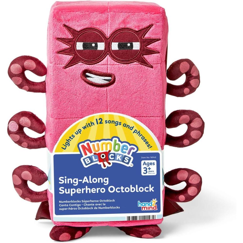 imageLearning Resources Peluche Numberblock Octoblock Compagnon de Jeu Collection de Peluche Originale de la Srie TV Il Chante 12 Song et Chansons de la Serie TV Cadeau Garons et Filles ges 3 4 5