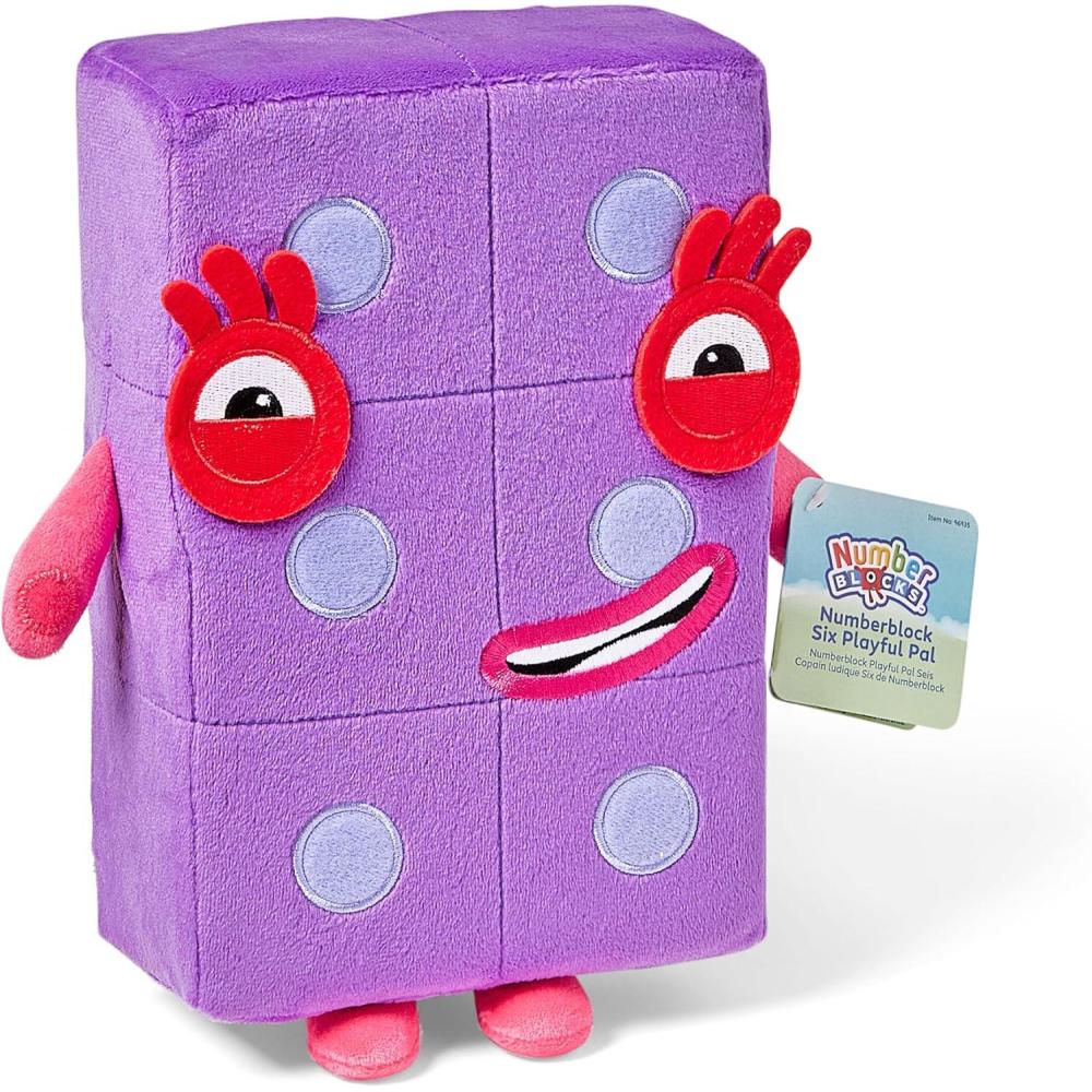 imageLearning Resources Peluche Numberblock Six Compagnon de Jeu Collection de Peluche Originale de la Serie TV Jouet Clin et ducatif Grande Taille Cadeau Garons et Filles ges 18 Mois 2 3 4 Ans