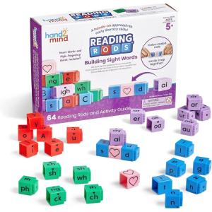 Learning Resources Construction de mots à reconnaître visuellement Reading Rods, apprendre à lire, activités de construction de mots, cubes de lettres, mots à reconnaître visuellement, mots CVC(Mots corrects)