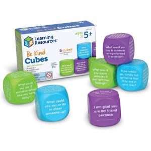 Learning Resources Dés de bienveillance de, matériel d’Apprentissage pour Enfants autistes, matériel d’orthophonie, Jouets et Jeux d’Apprentissage socio-émotionnel pour Enfants, 6 pièces(Be Kind Cubes)