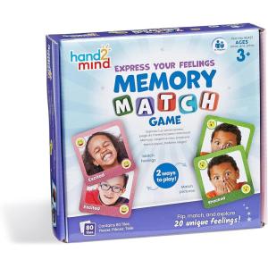 Learning Resources Memory J’exprime Mes émotions, Cartes des émotions pour Enfants, 80 Cartes, Jeu d’Association de Cartes, activités d’Apprentissage socio-émotionnel, 3+