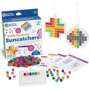 Learning Resources STEM Explorers Cristaux solaires pour fenêtre, Cadeau pour Enfants, 30 défis STEM, kit de Loisir créatif réutilisable, 422 pièces, dès 5 Ans