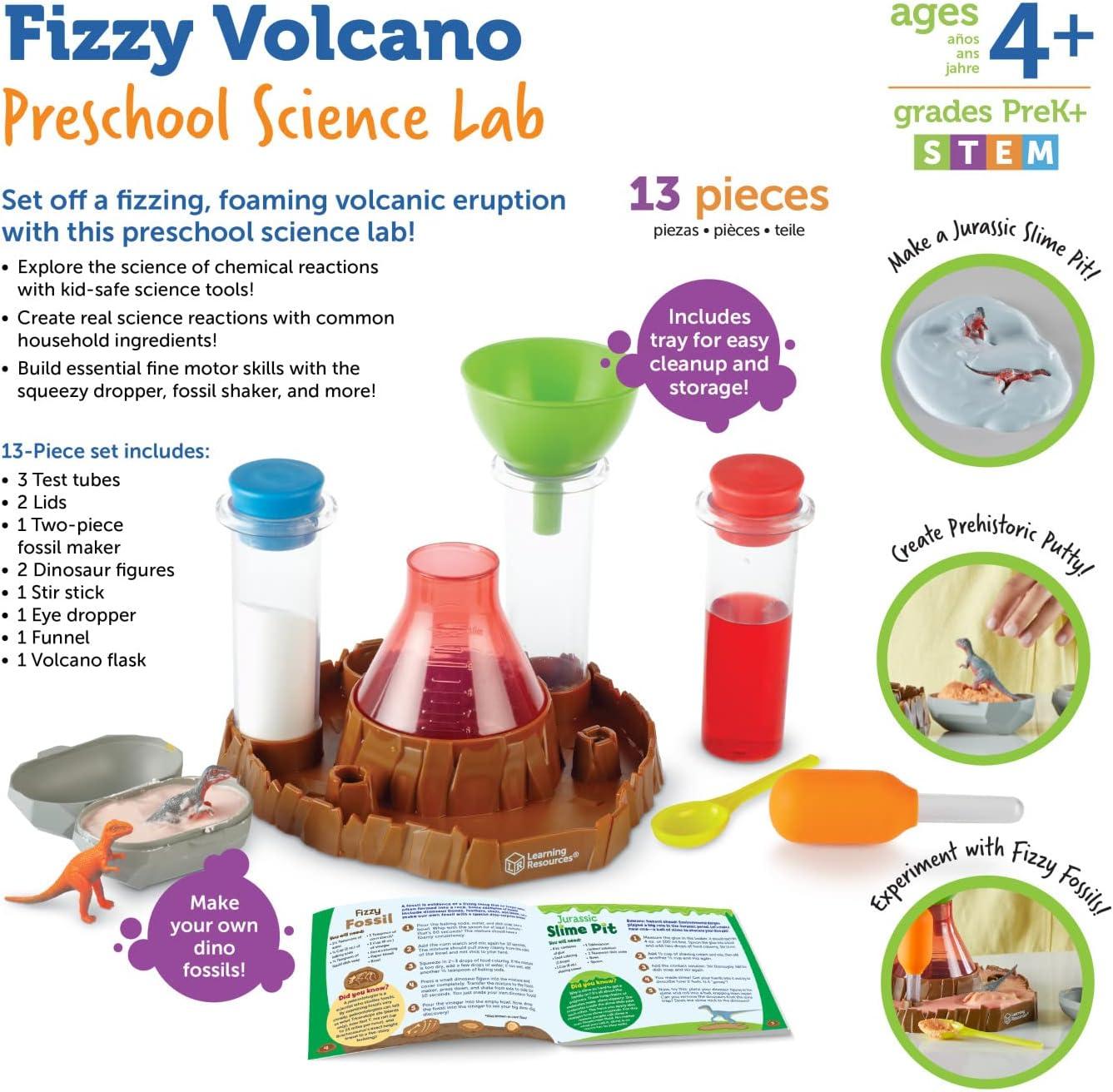 imageKit Scientifique prscolaire Volcan en ruption de Learning Resources expriences de ractions Chimiques effervescentes et moussantes pour Enfants Jouets STEM pour Enfants 13 pices 4