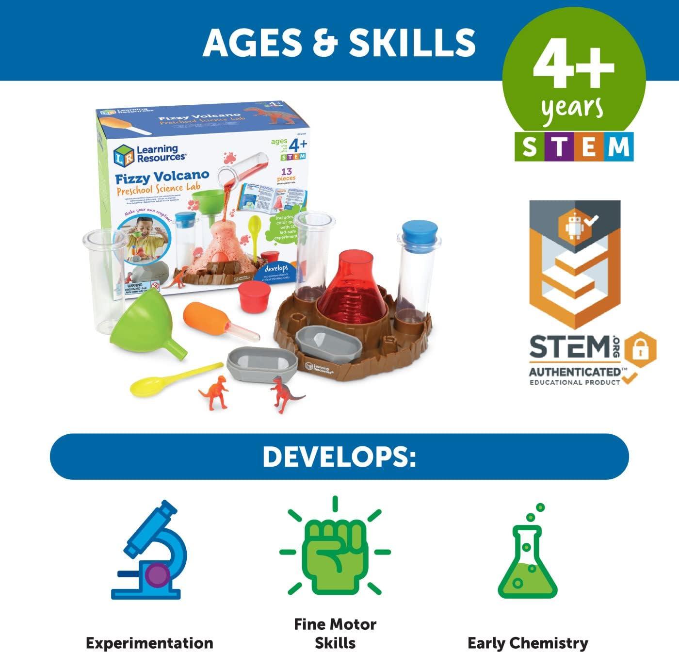 imageKit Scientifique prscolaire Volcan en ruption de Learning Resources expriences de ractions Chimiques effervescentes et moussantes pour Enfants Jouets STEM pour Enfants 13 pices 4