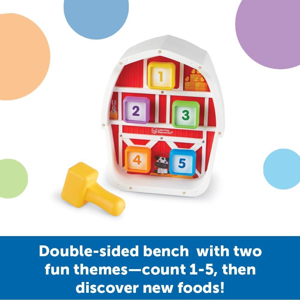 imageLearning Resources Banc marteler de la BasseCour 3 pices Jouets marteler et clouer activits dapprentissage de Maternelle Petite Section Jouets Montessori pour ToutPetits ds 18 Mois
