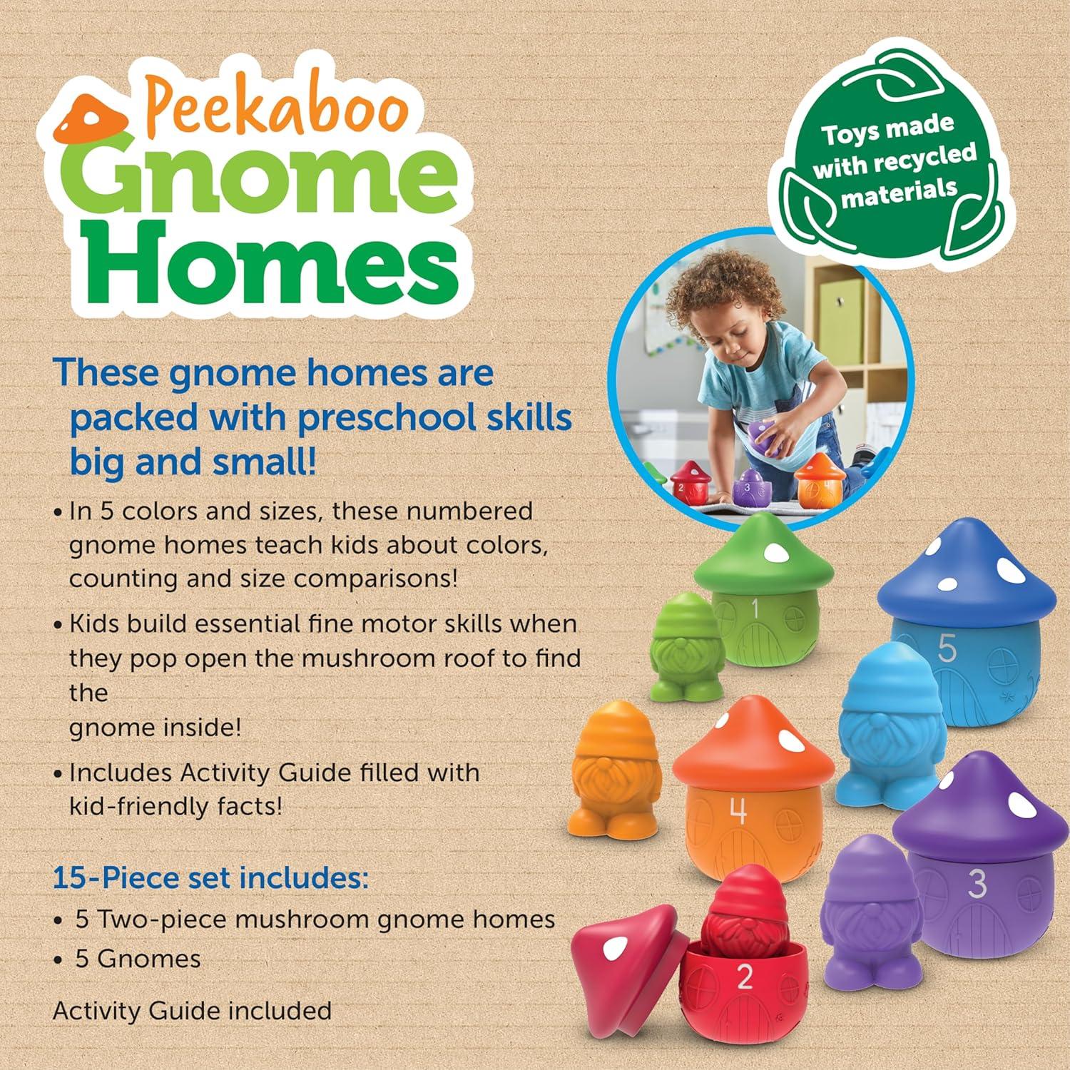 imageLearning Resources Maisons de Gnomes cachs Trier Jouets ducatifs Maternelle Petite Section Jouets dapprentissage pour ToutPetits Jouets Montessori Jouets durables ds 18 Mois