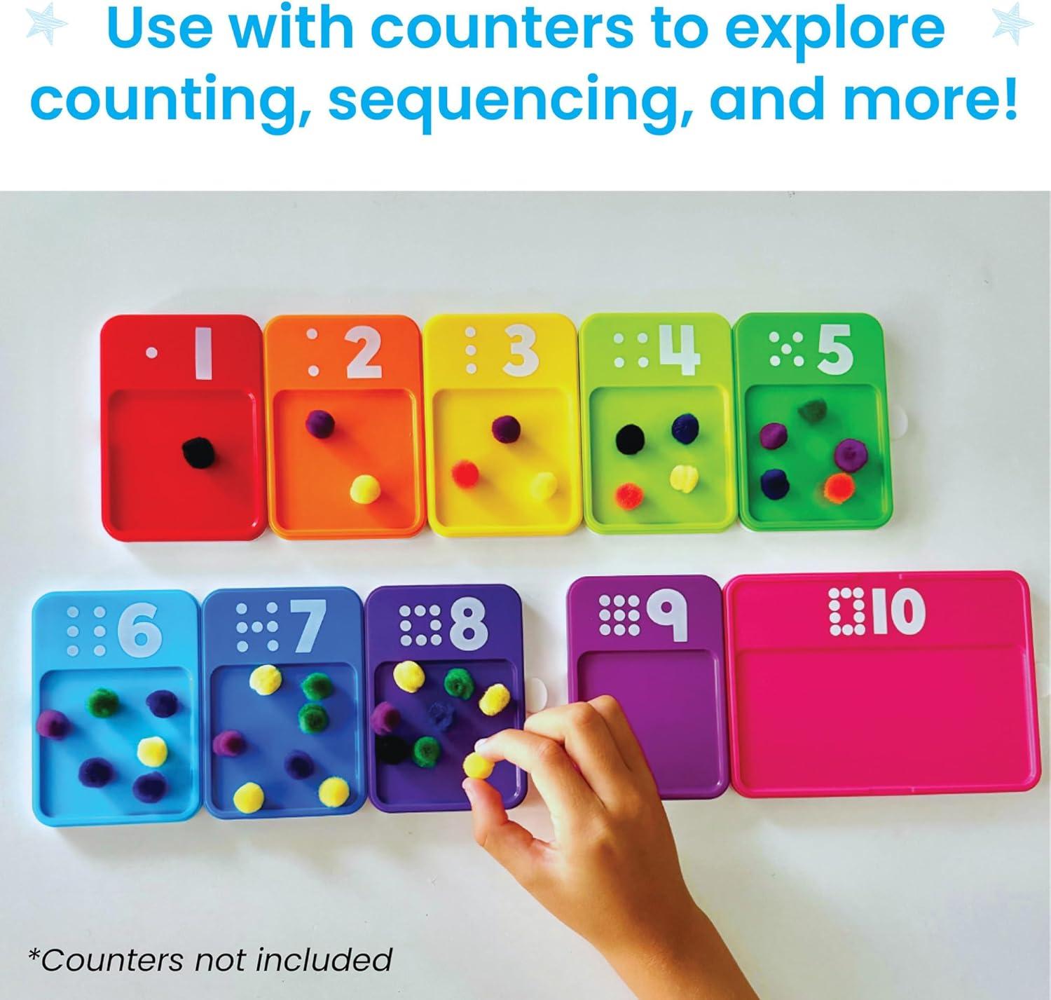 imageLearning Resources Plateaux de nombres sensoriels Jouets ducatifs Tableau de Suivi avec Les Doigts pour Apprendre Les mathmatiques comptage de 1 10 ressources en Classe ds 3 Ans