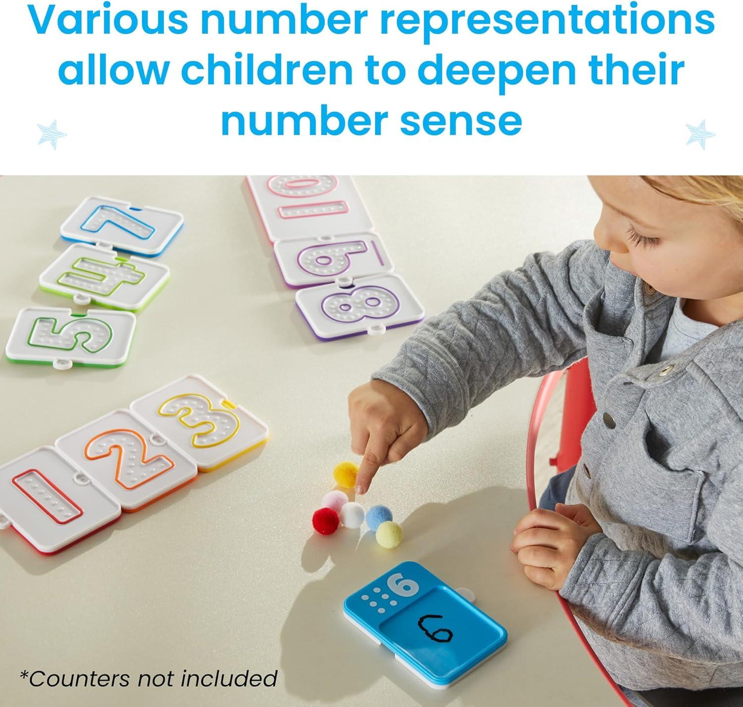 imageLearning Resources Plateaux de nombres sensoriels Jouets ducatifs Tableau de Suivi avec Les Doigts pour Apprendre Les mathmatiques comptage de 1 10 ressources en Classe ds 3 Ans
