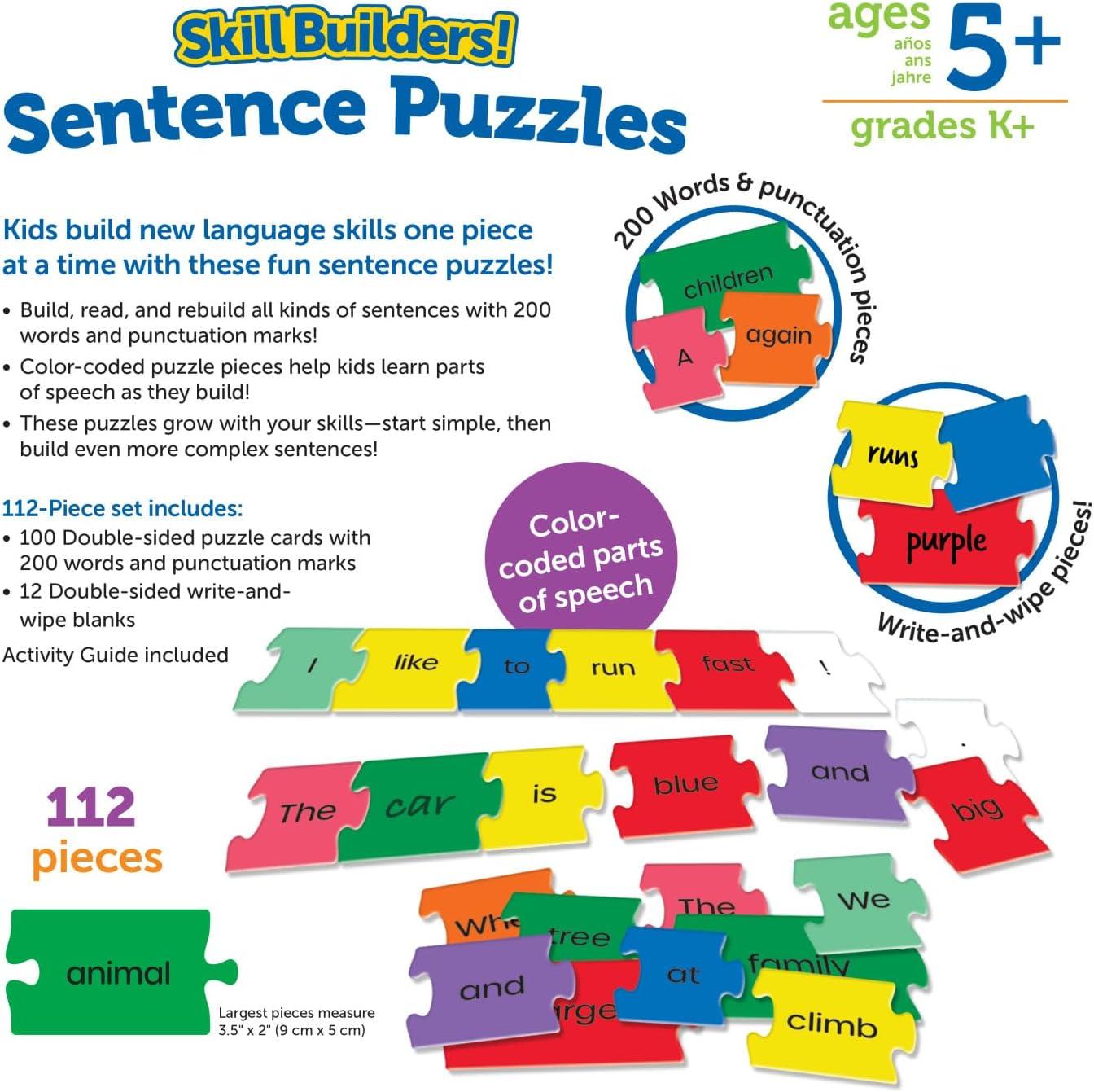 imageLearning Resources Puzzles de Phrases Skill Builders de Mots Lettres comptences du langage comptences de Phrases Jouets dApprentissage prscolaire Jouets ducatifs dApprentissage 5