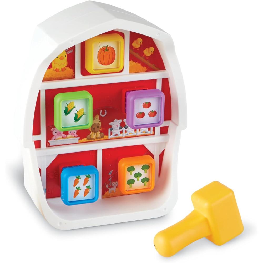 imageLearning Resources Banc marteler de la BasseCour 3 pices Jouets marteler et clouer activits dapprentissage de Maternelle Petite Section Jouets Montessori pour ToutPetits ds 18 Mois