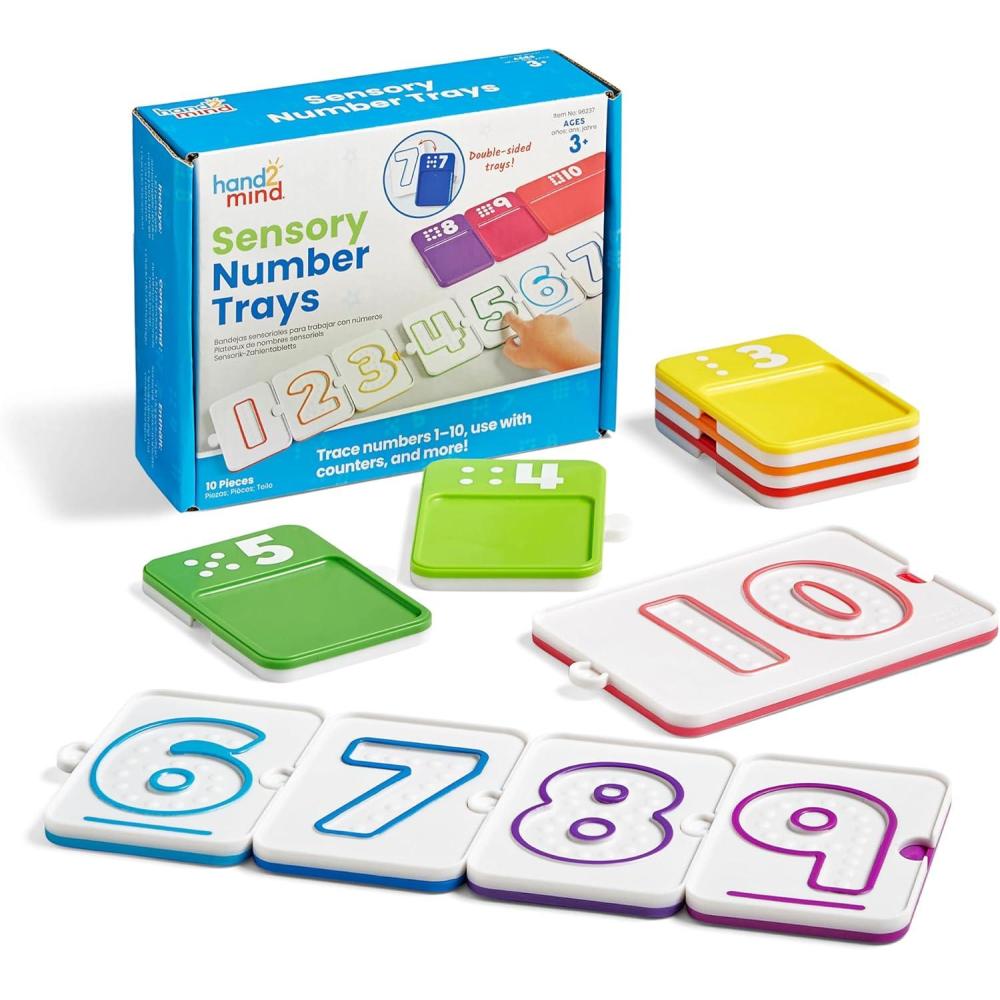imageLearning Resources Plateaux de nombres sensoriels Jouets ducatifs Tableau de Suivi avec Les Doigts pour Apprendre Les mathmatiques comptage de 1 10 ressources en Classe ds 3 Ans