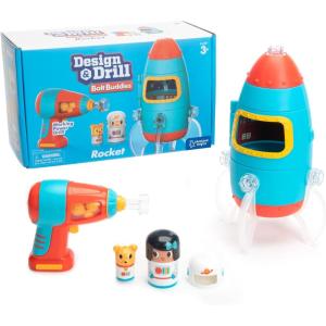 Learning Resources Avion Bolt Buddies Design & Drill, jeu avec un avion et une figurine de pilote, jouet de science et STEM, cadeau pour enfants, 3, 4, 5 ans et plus(Fusée)