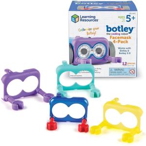 Learning Resources Kit d’Accessoires de 4 Masques pour Robot de Codage Botley, Robot Botley Non fourni, à partir de 5 Ans