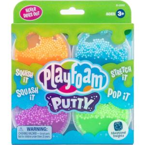 Learning Resources Playfoam Putty (4 paquets), arts plastiques créatifs pour enfants, jouet à sculpter pour le jeu sensoriel et créatif, pate a modeler, objet satisfaisant, asmr, 3+