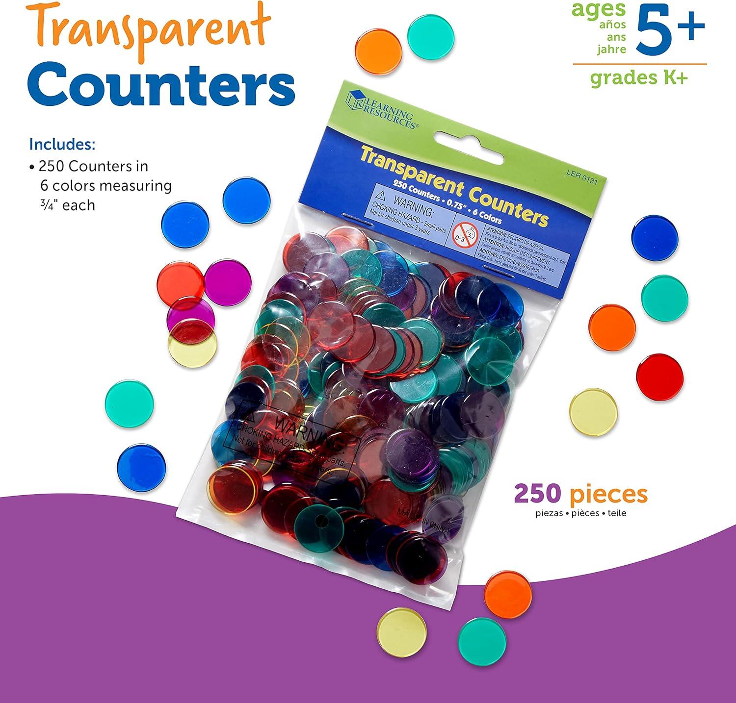 imageLearning Resources Objets Compter Transparents 6 Couleurs