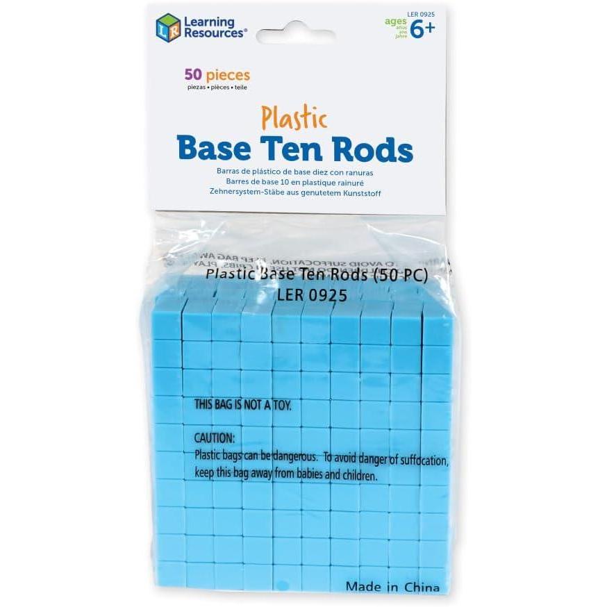 imageLearning Resources Barres de Base 10 en Plastique rainur Jeu de 50Simple